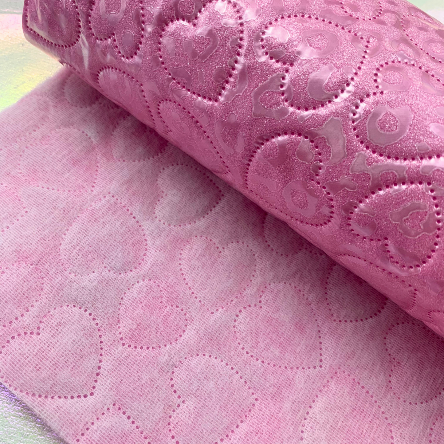 Leopard Quilted Faux Leather Half Yard Roll