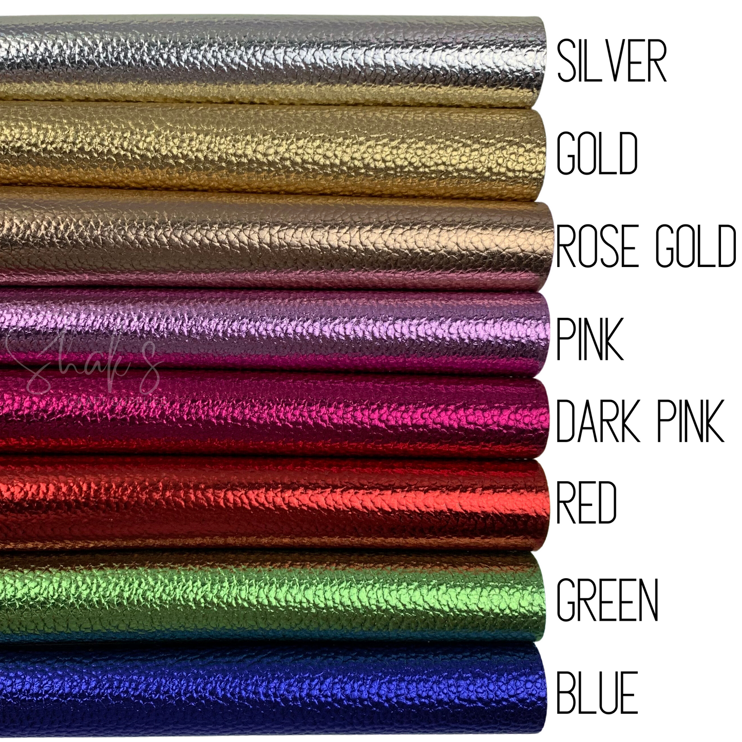 Metallic Pebble Litchi Faux Leather Sheet