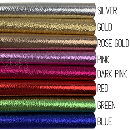 Metallic Pebble Litchi Faux Leather Sheet