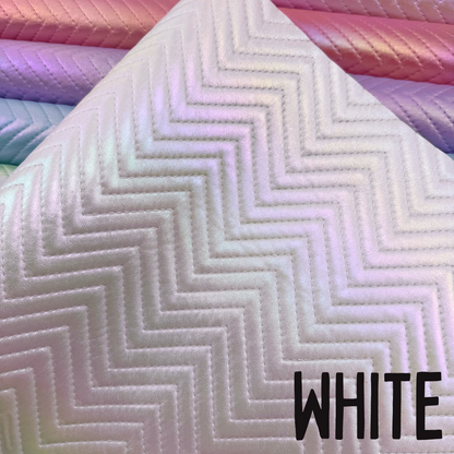 Iridescent Chevron Embossed Quilted Effect Vinyl - Half Meter Roll