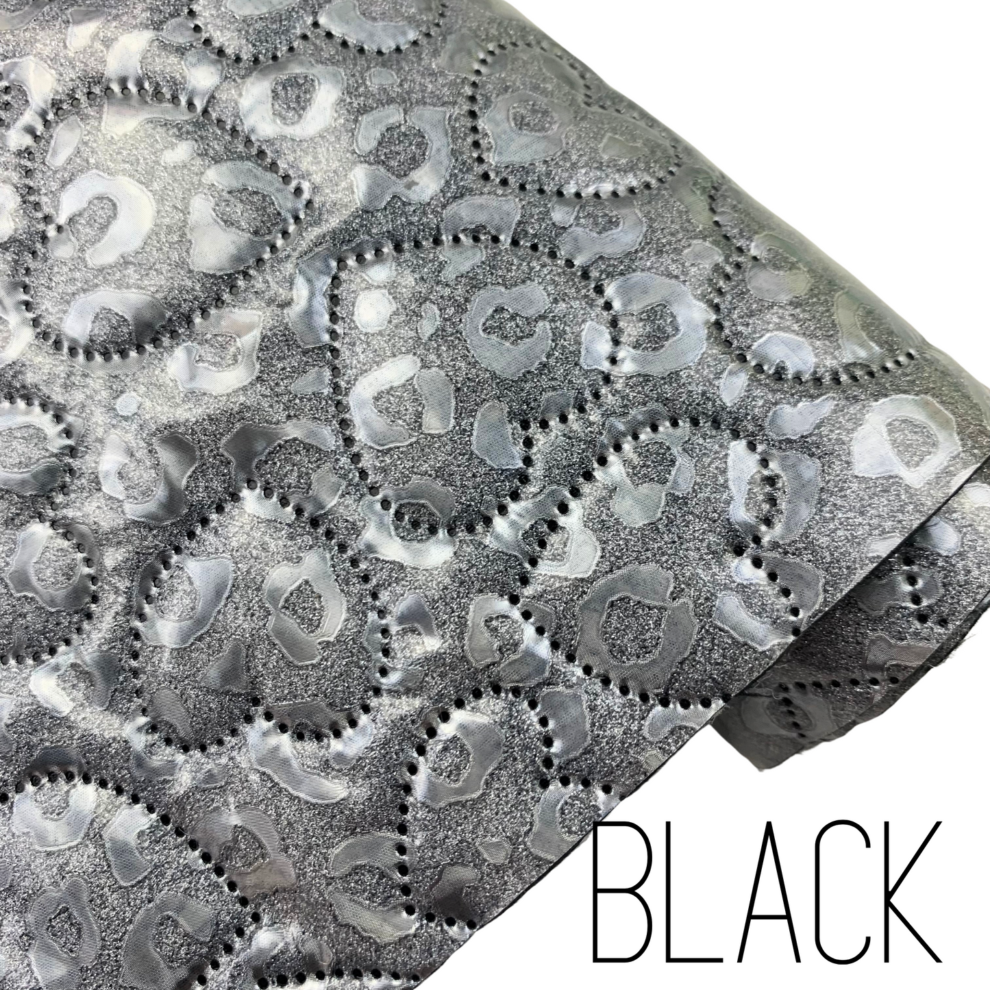 Leopard Quilted Faux Leather Half Yard Roll