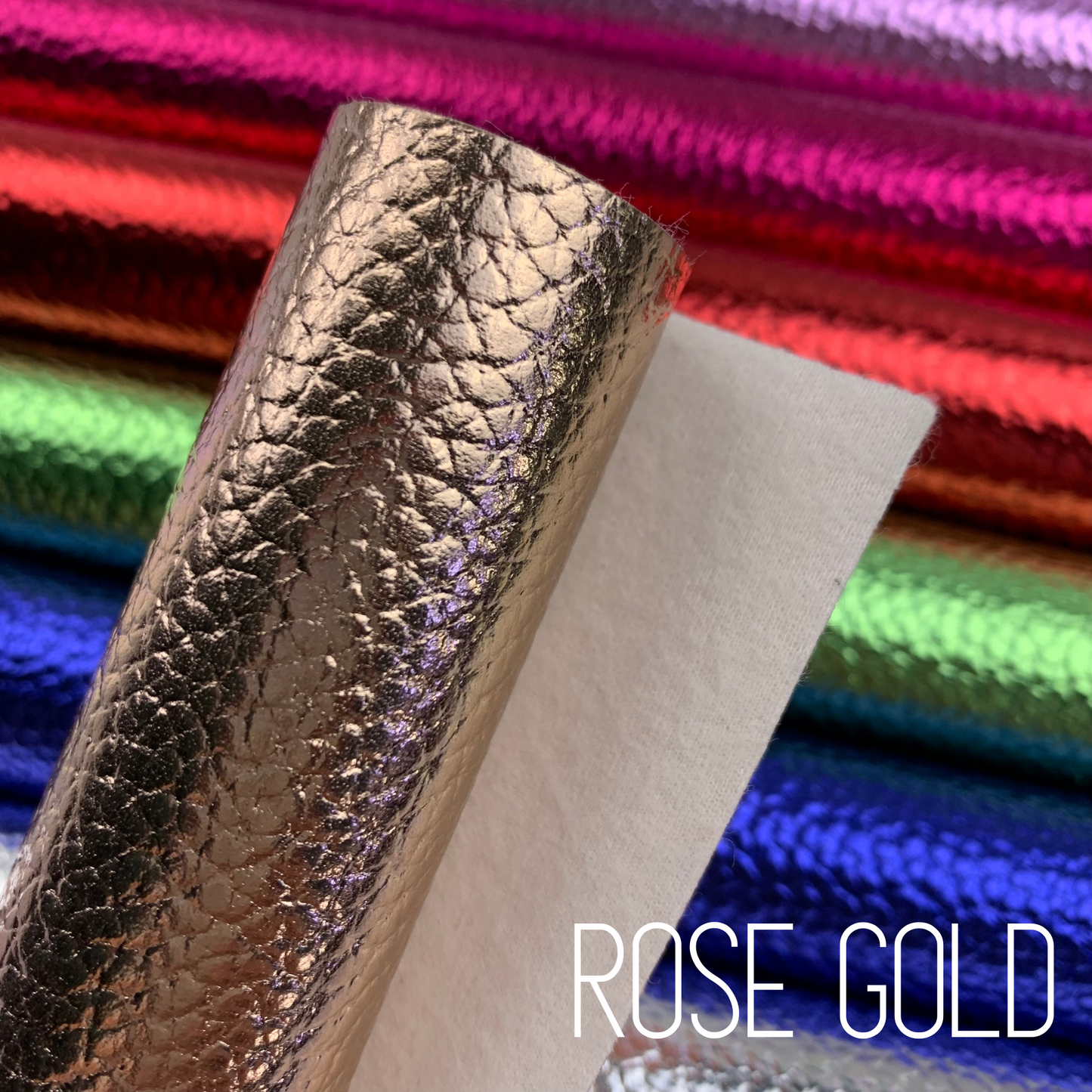 Metallic Pebble Litchi Faux Leather Sheet