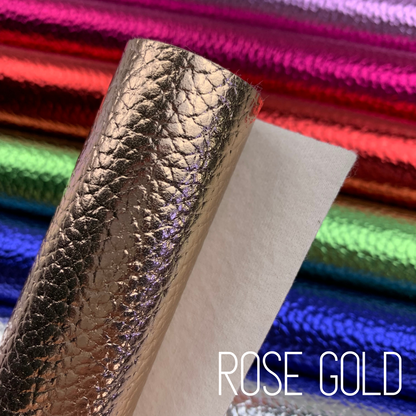 Metallic Pebble Litchi Faux Leather Sheet