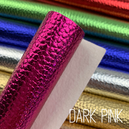 Metallic Pebble Litchi Faux Leather Sheet