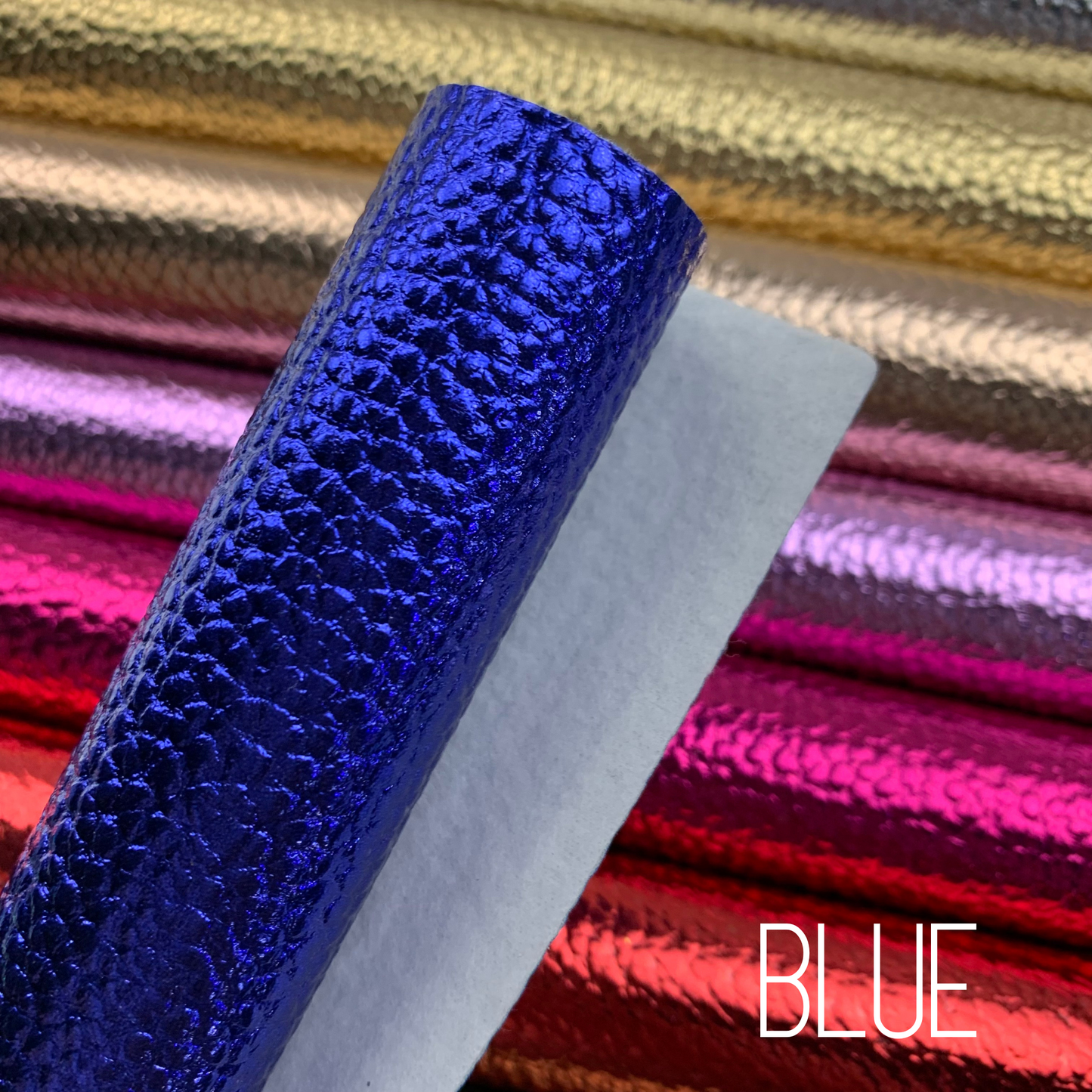 Metallic Pebble Litchi Faux Leather Sheet