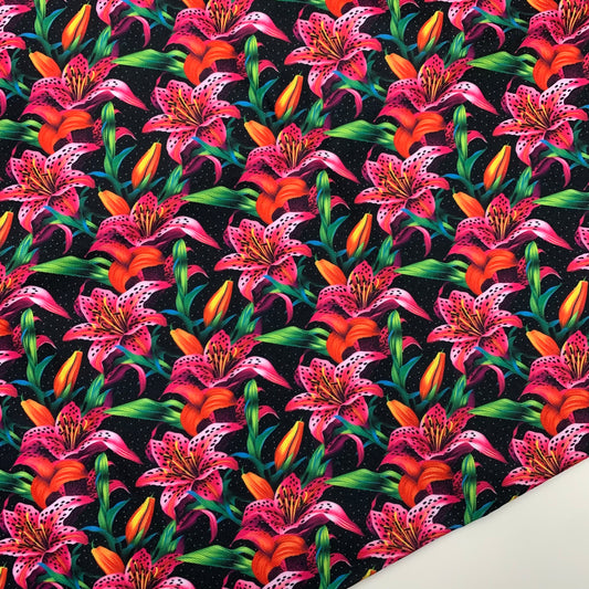 Tiger Lillies Print HydroReminisce™ Waterproof Luxury Fabric