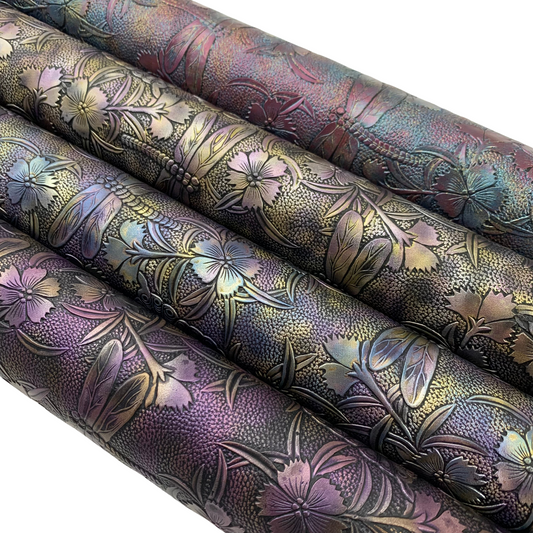 RESTOCKING MAY 2024 - Butterfly and Dragonfly Embossed Faux Leather Half Meter Roll