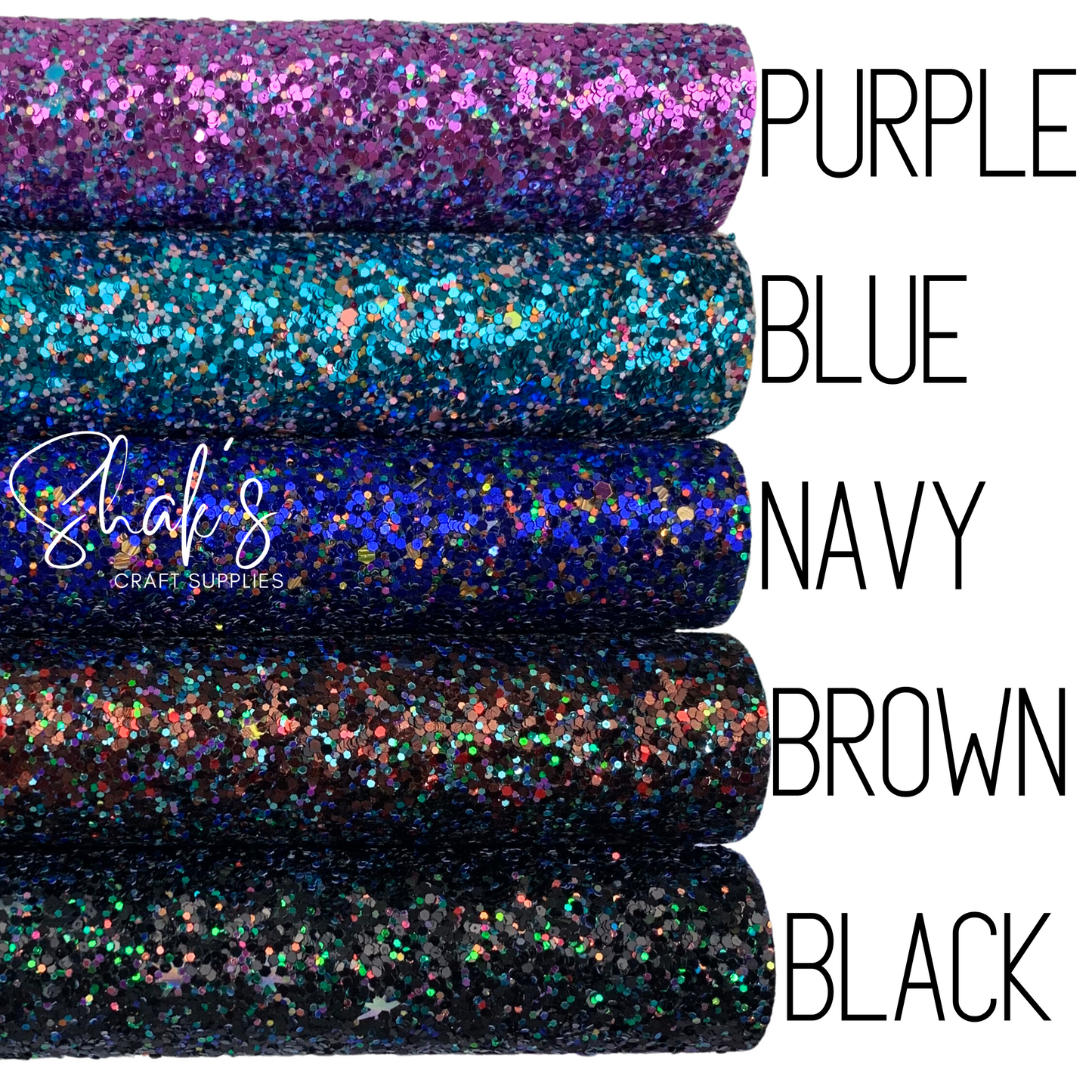 Chunky Glitter Faux Leather Sheet with Heavy Cotton Twill Backing