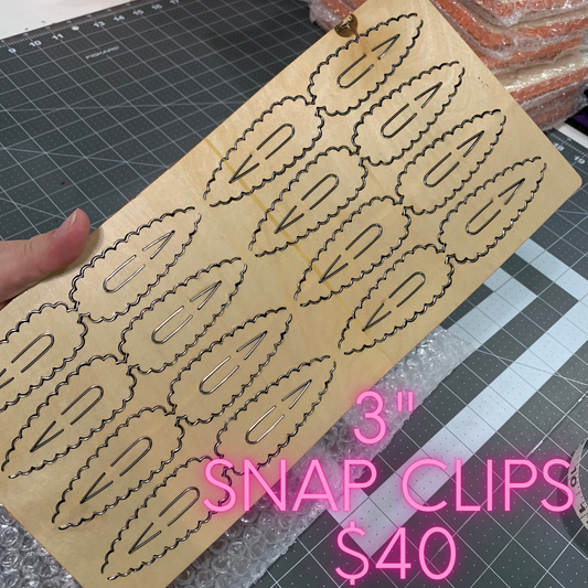 3" Snap Clip wooden die cut