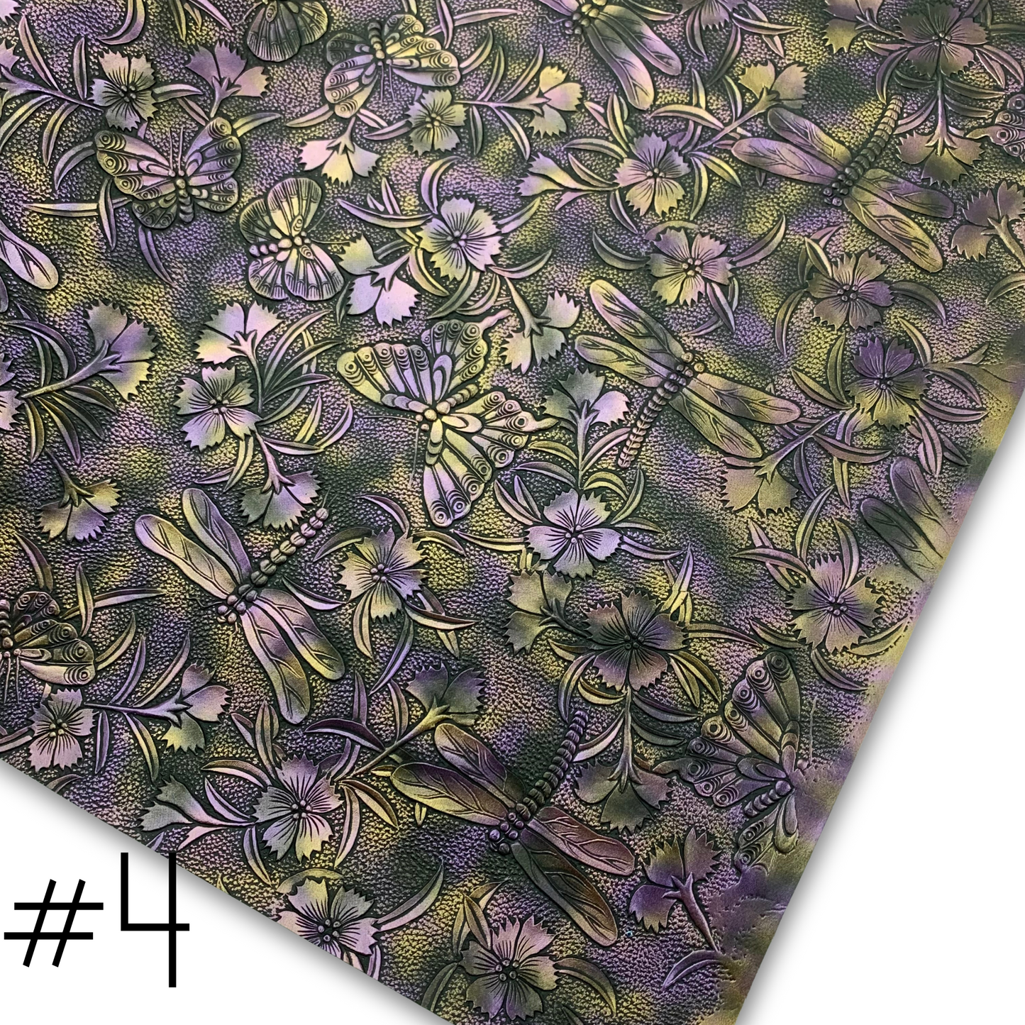 NEW STOCK - Butterfly and Dragonfly Embossed Faux Leather Half Meter Roll