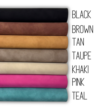 Suede PU Faux Leather Solid Colors Half Yard Rolls