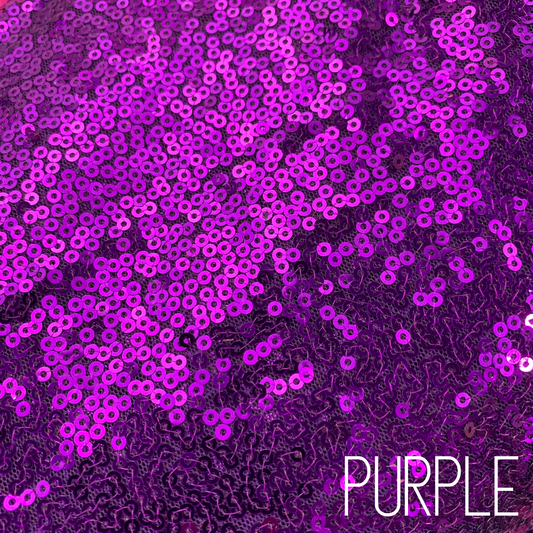 Purple Baby Sequin on Mesh Two Way Stretch Polyester Fabric