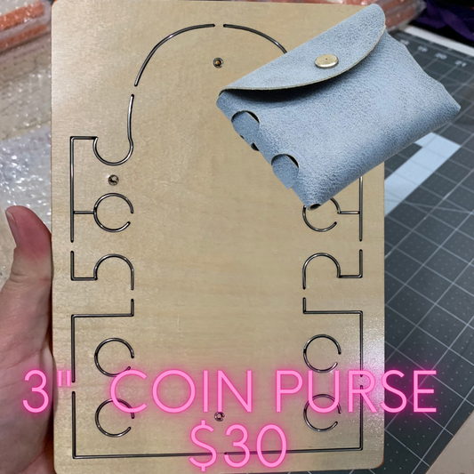 3" Coin purse wooden diecut - READY TO SHIP