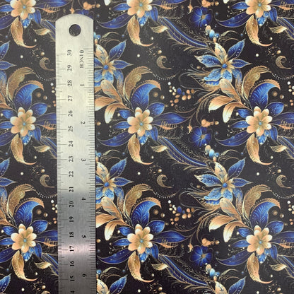 Batik Style Floral Medium scale Smooth Vinyl Custom Print