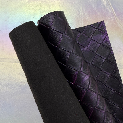 Distressed Basket Weave Embossed Faux Leather