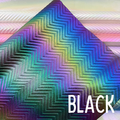 Iridescent Chevron Embossed Quilted Effect Vinyl - Half Meter Roll