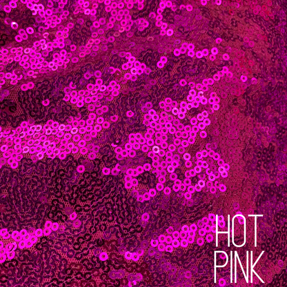Hot Pink Baby Sequin on Mesh Two Way Stretch Polyester Fabric