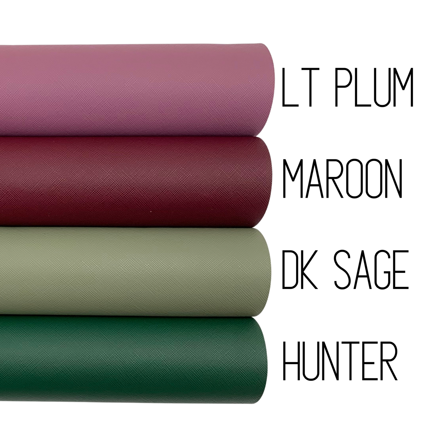 Saffiano Crosshatch Faux Leather Solid Colors - 1/3 yard Rolls