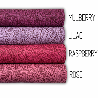 Tooled Blooms Embossed Faux Leather