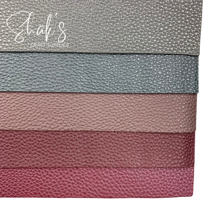 Pearlescent Pebble Litchi Faux Leather Sheets