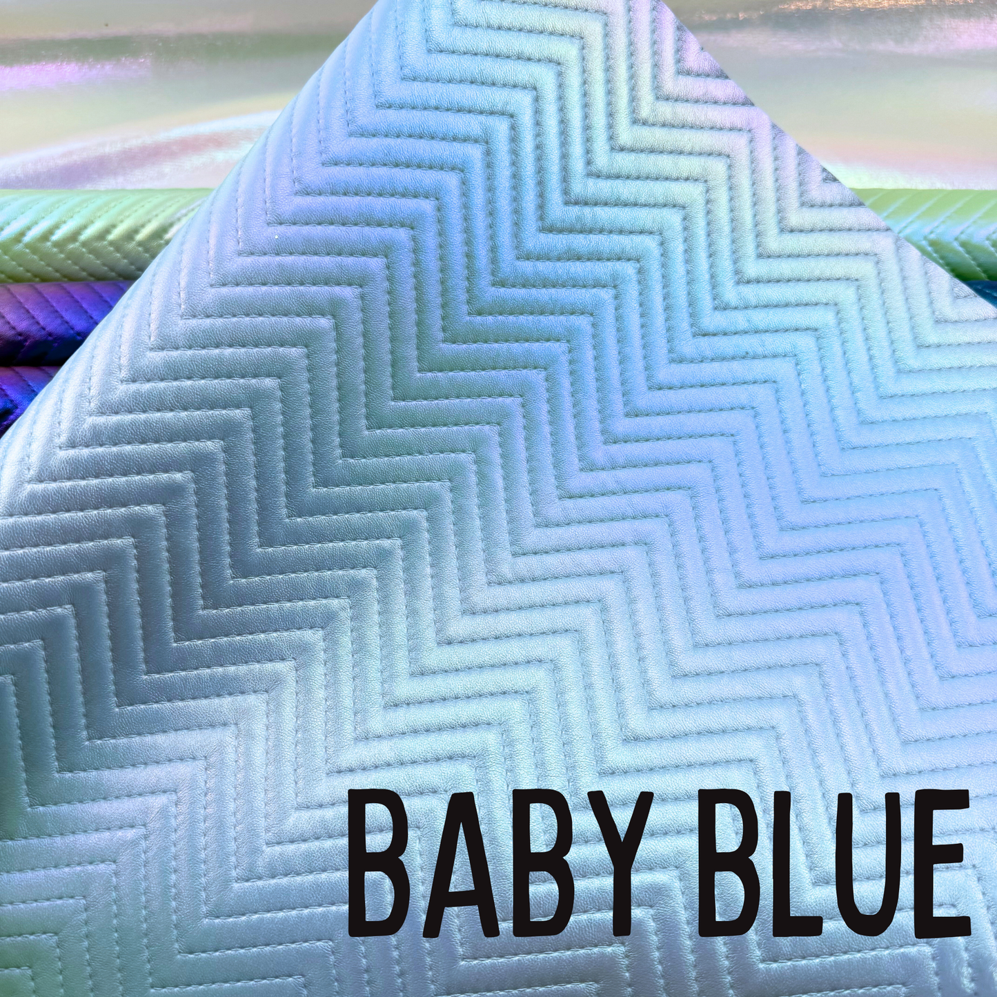 Iridescent Chevron Embossed Quilted Effect Vinyl - Half Meter Roll