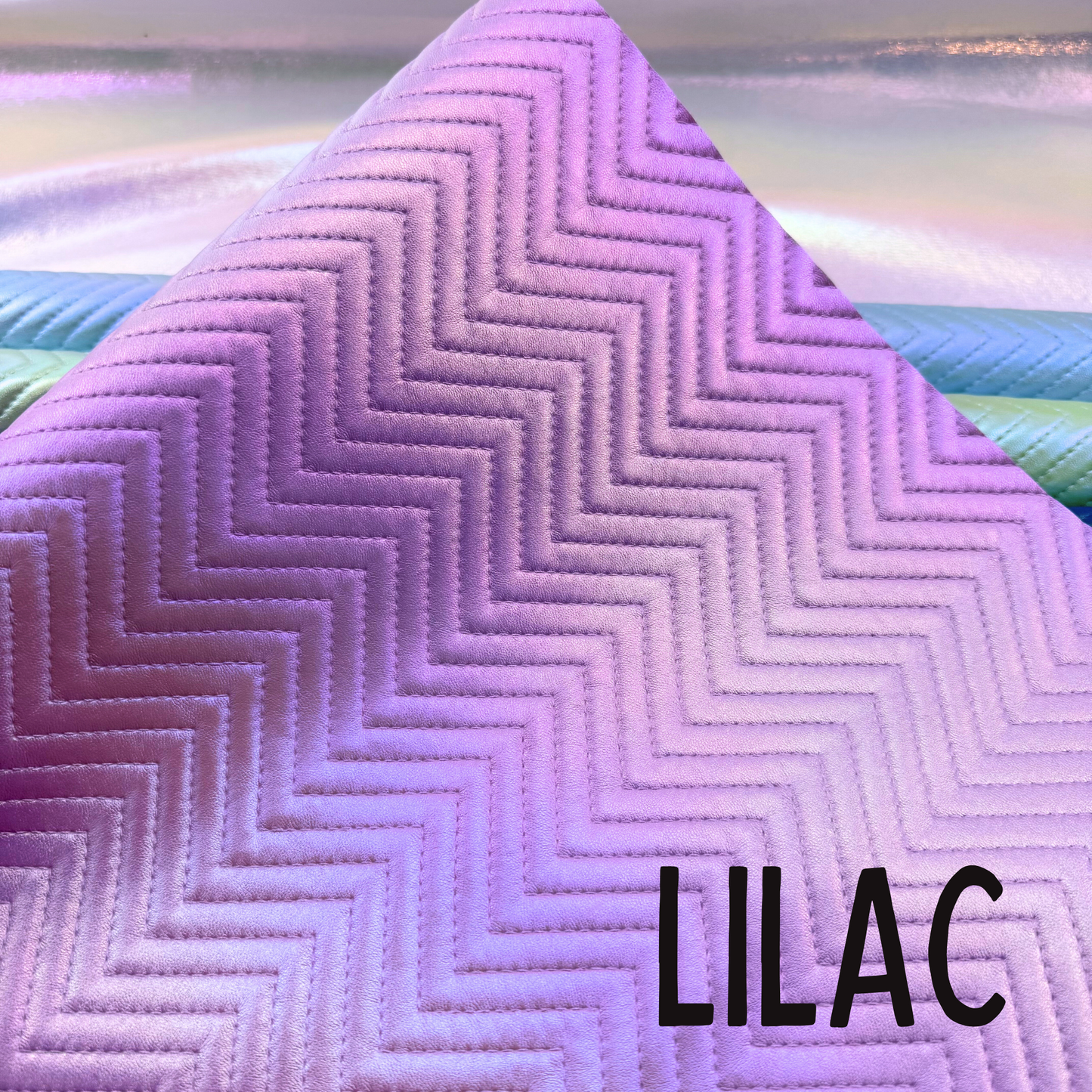 Iridescent Chevron Embossed Quilted Effect Vinyl - Half Meter Roll