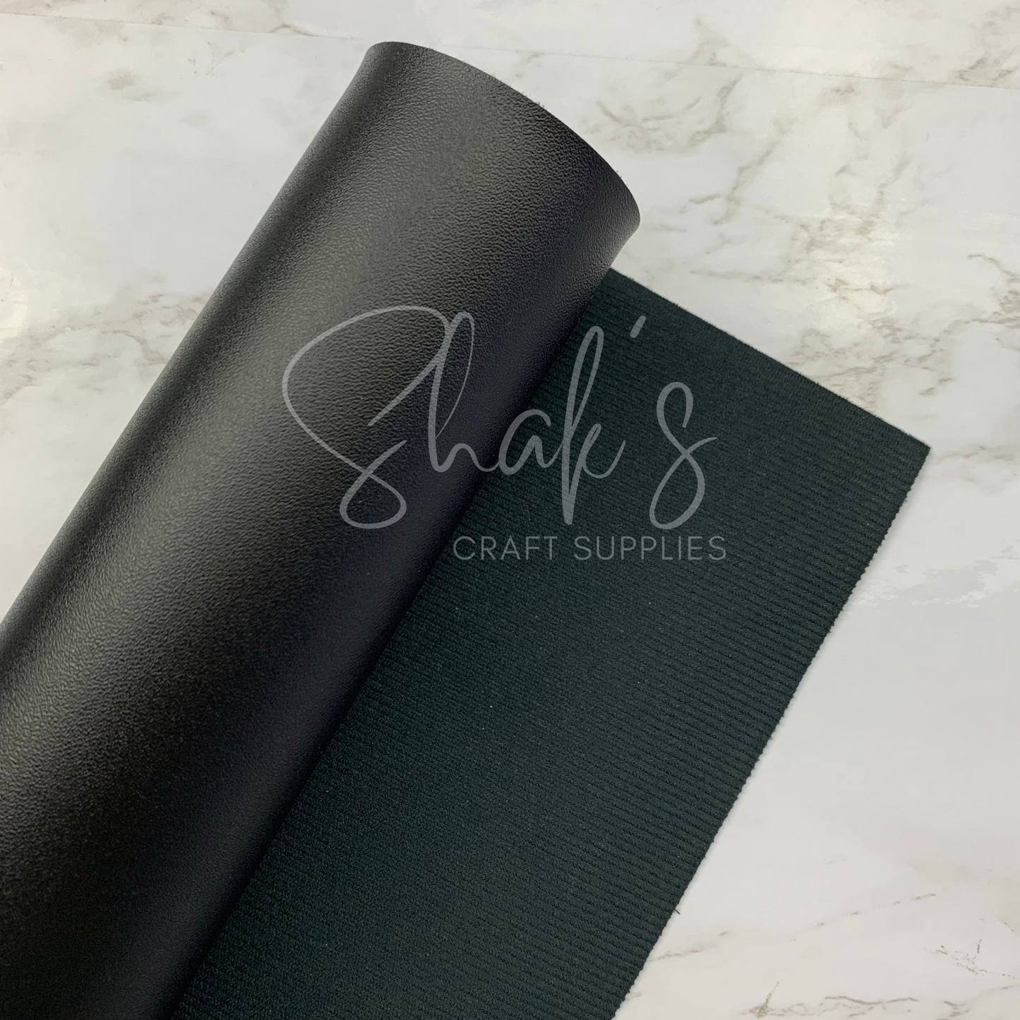 “Connie’s Favorite” Black Smooth .9mm Faux Leather Half Yard Roll