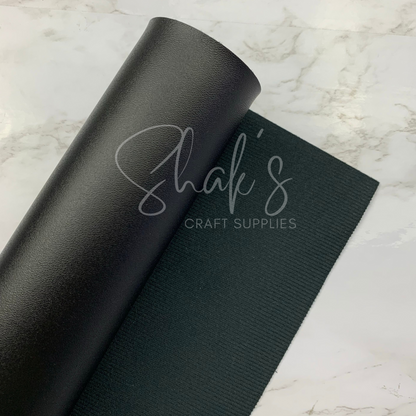 “Connie’s Favorite” Black Smooth .9mm Faux Leather Half Yard Roll