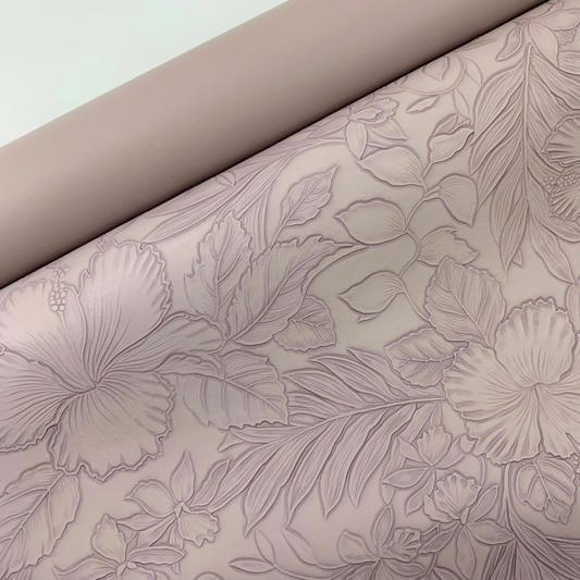 Spring Lilac “Embossed Tropics” Faux Leather Half Meter Rolls