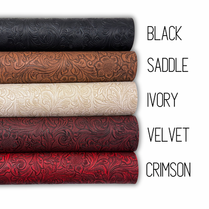 Tooled Blooms Embossed Faux Leather