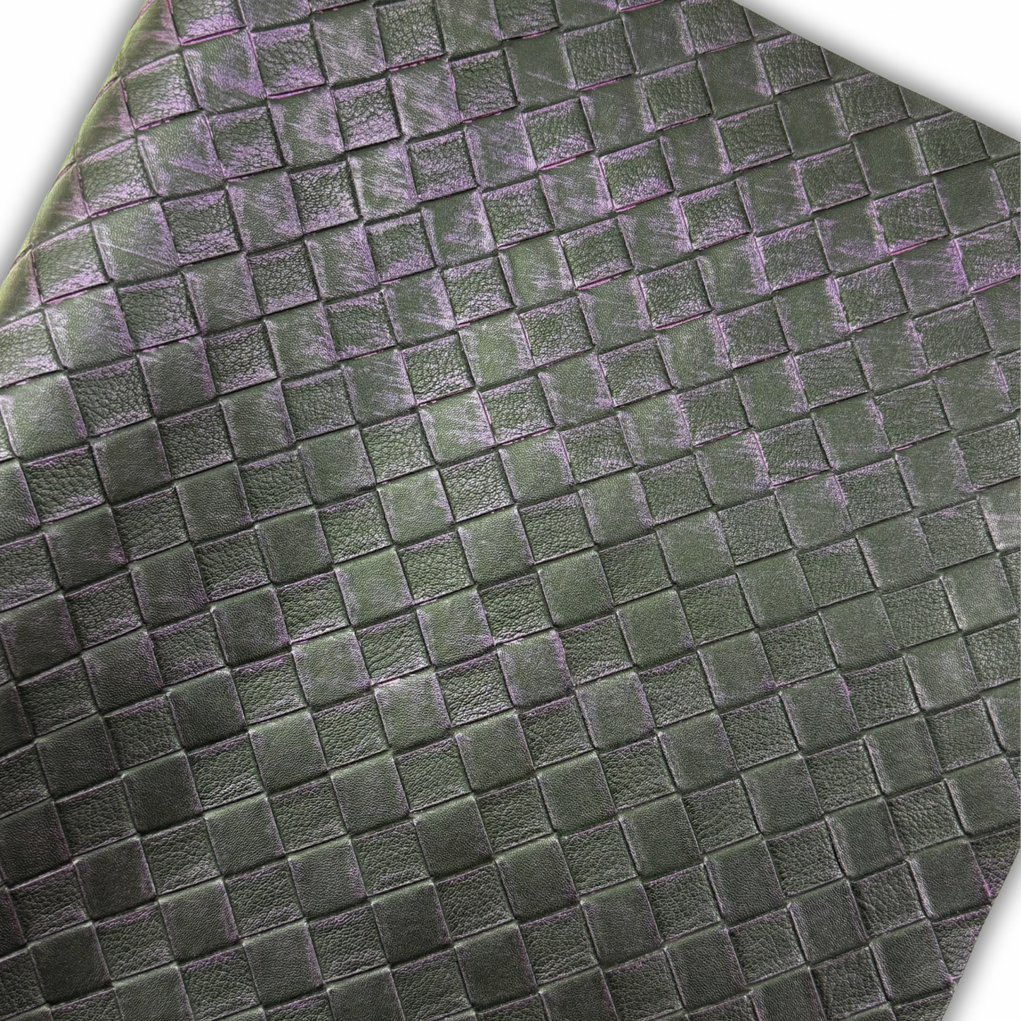 Distressed Basket Weave Embossed Faux Leather