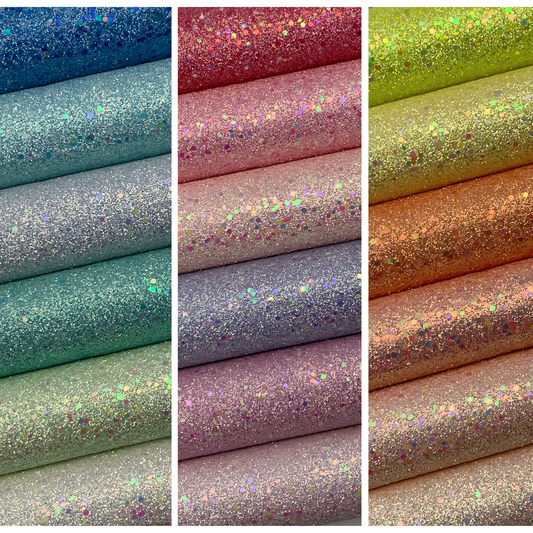 Light Sequin Chunky Glitter Faux Leather