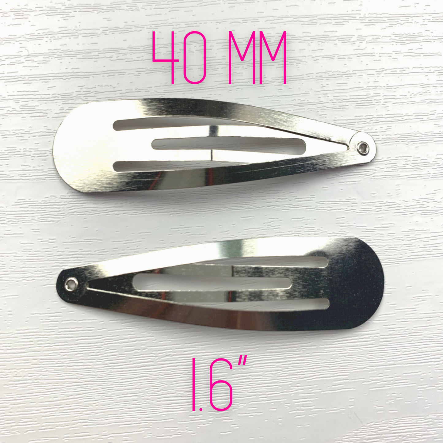 40mm (1.6”) Tear Drop Snap Clips - Pack of 100