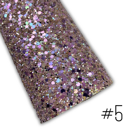 LUXE Chunky Glitter Faux Leather with Soft Felt Backing