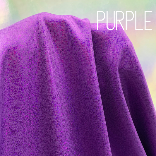 Purple Mini Dazzle Hologram Mystique Polyester Spandex Four Way Stretch Fabric