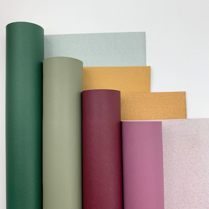 Saffiano Crosshatch Faux Leather Solid Colors - 1/3 yard Rolls