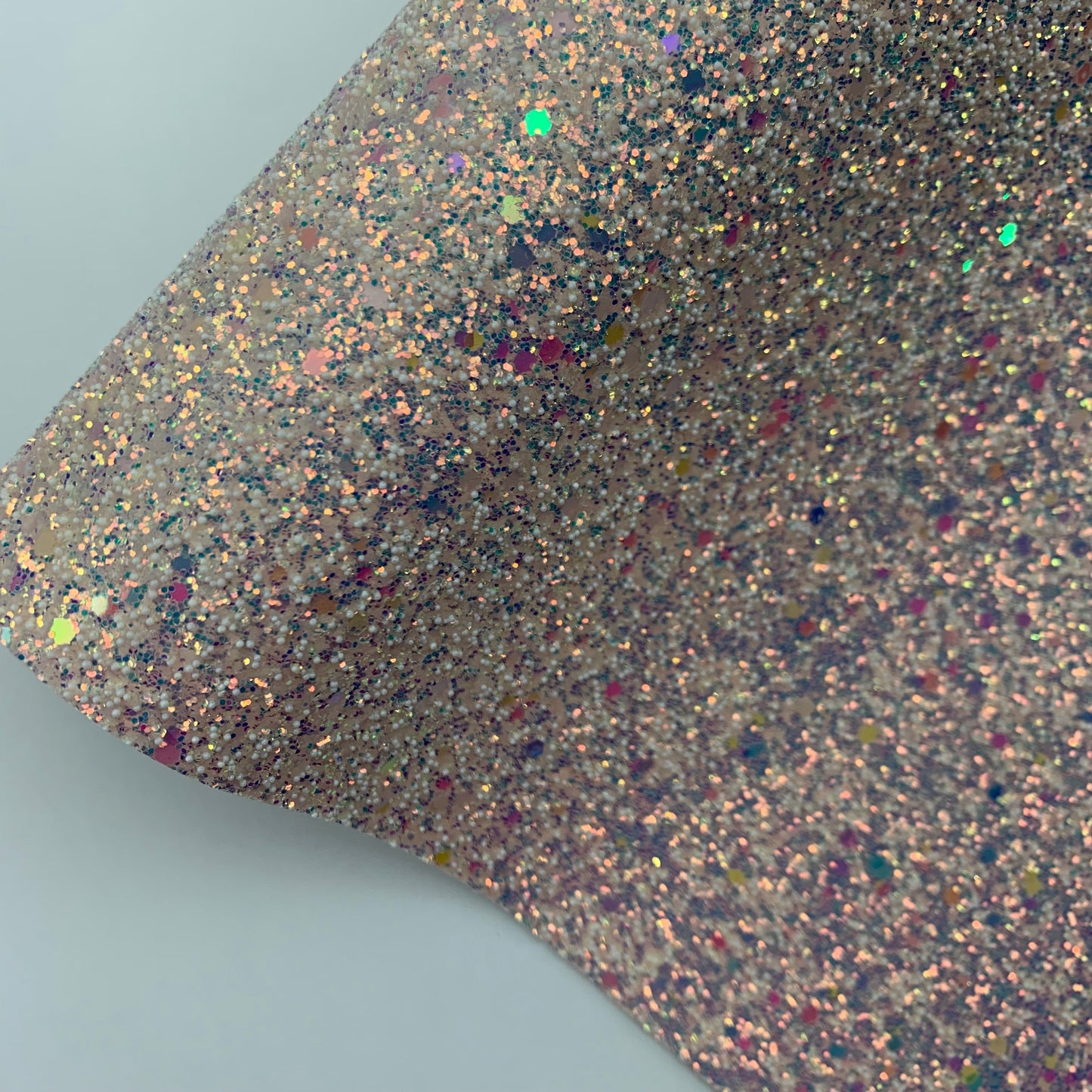 PEARL GLAM Chunky Glitter Faux Leather with Soft Felt Backing