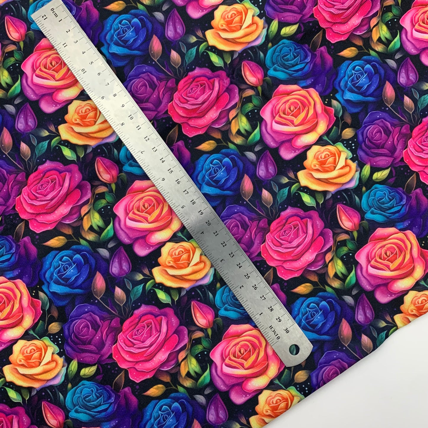 Neon Roses Print H2ONoMo™ Water Resistant Canvas  - R1 Retail