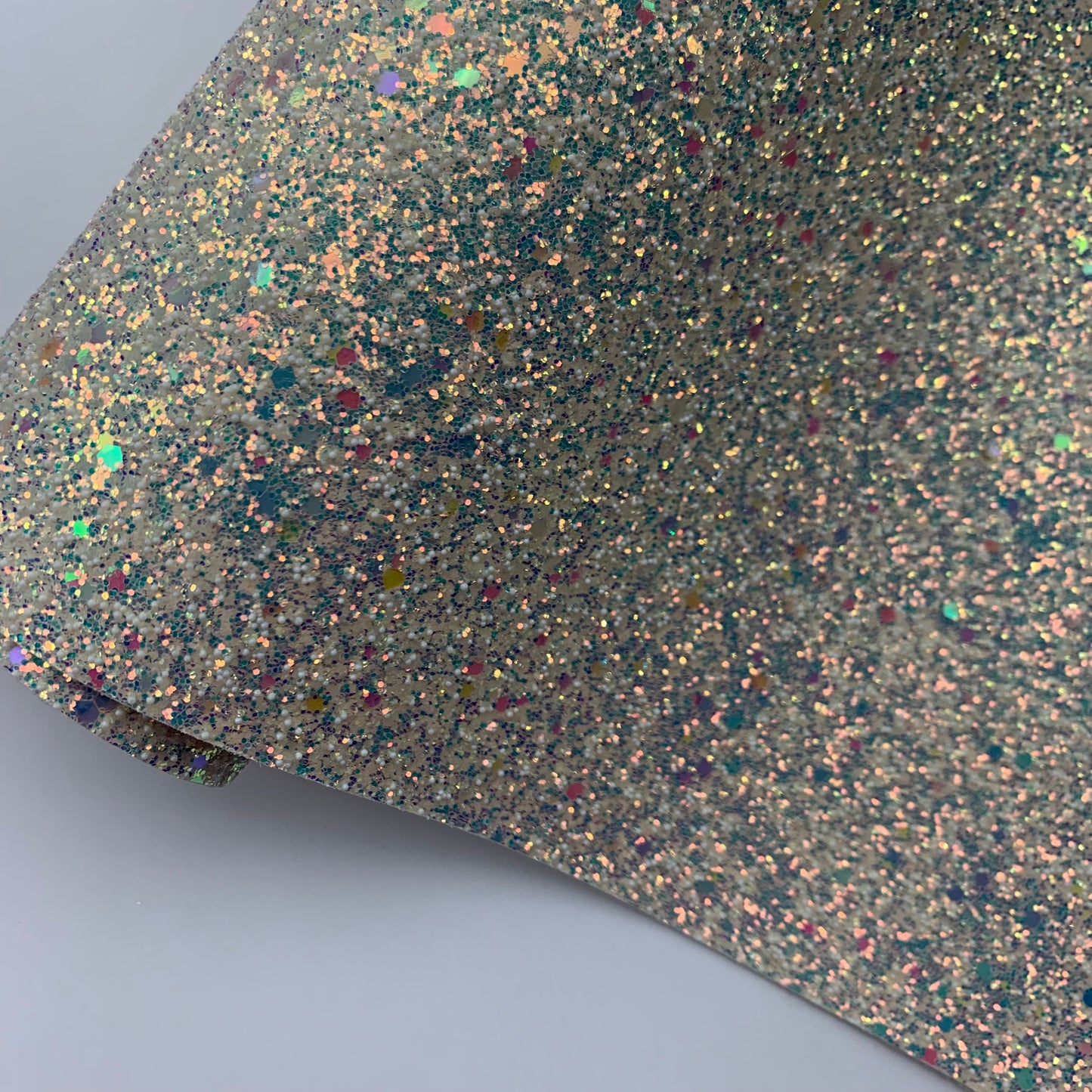 PEARL GLAM Chunky Glitter Faux Leather with Soft Felt Backing