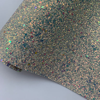 PEARL GLAM Chunky Glitter Faux Leather with Soft Felt Backing