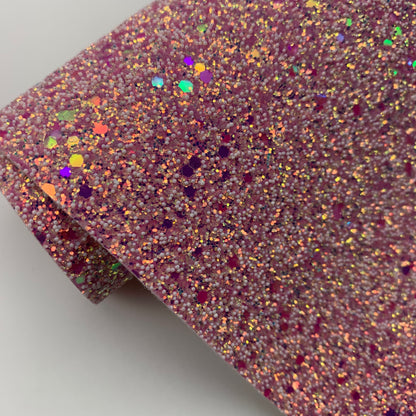 PEARL GLAM Chunky Glitter Faux Leather with Soft Felt Backing