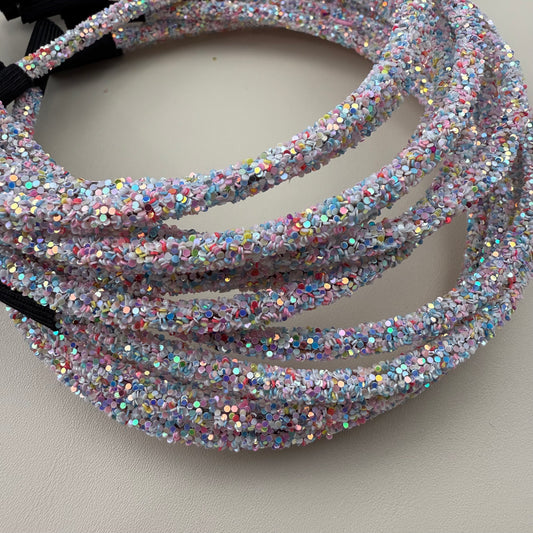NEW COLOR! Bday Cake Chunky Glitter Headband