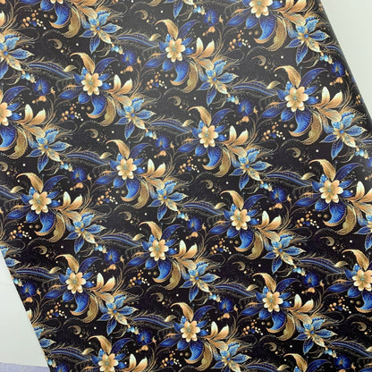 Batik Style Floral Medium scale Smooth Vinyl Custom Print