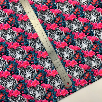 White Tiger Print HydroReminisce™ Waterproof Luxury Fabric - R1 Retail
