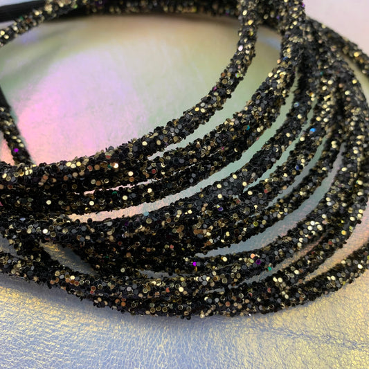 NEW COLOR! Black Gold  Mixed Chunky Glitter Headband
