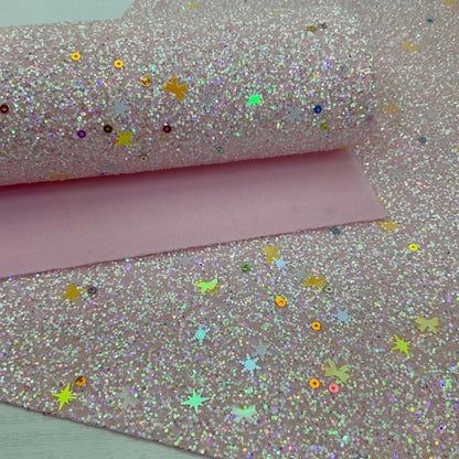 Chunky Glitter Mixed Snowflakes and Bows Sequin with Polyester Backing