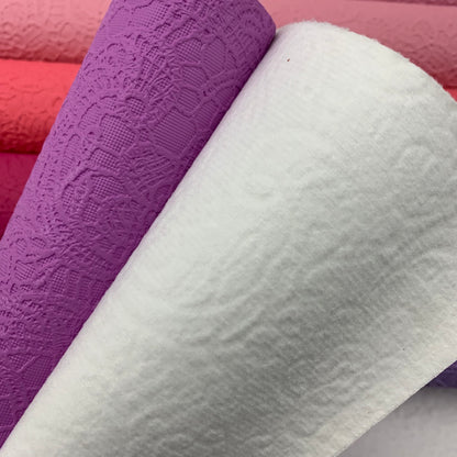Paisley Lace Floral Embossed Faux Leather - Sheets and Rolls