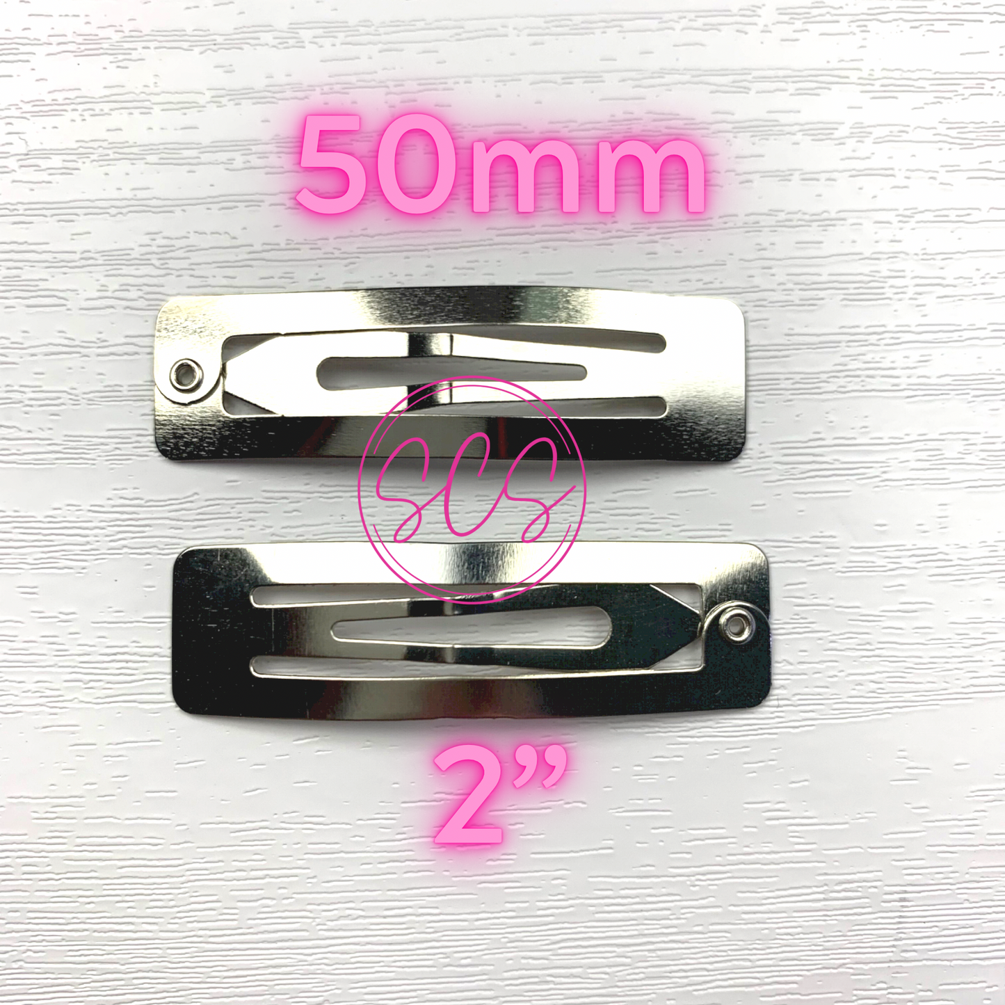 50mm (2”) 5cm Rectangular Snap Clips - Pack of 100