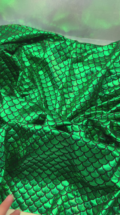 Mermaid Fish Scales Holographic Two way Stretch Polyester Spandex Fabric