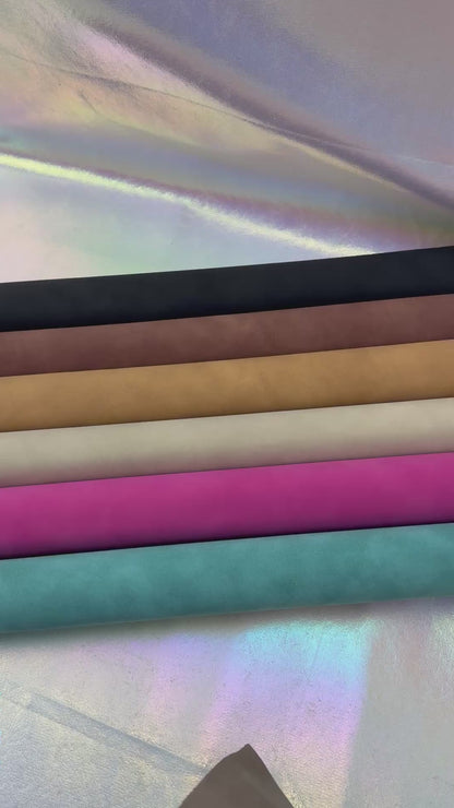Suede PU Faux Leather Solid Colors Half Yard Rolls